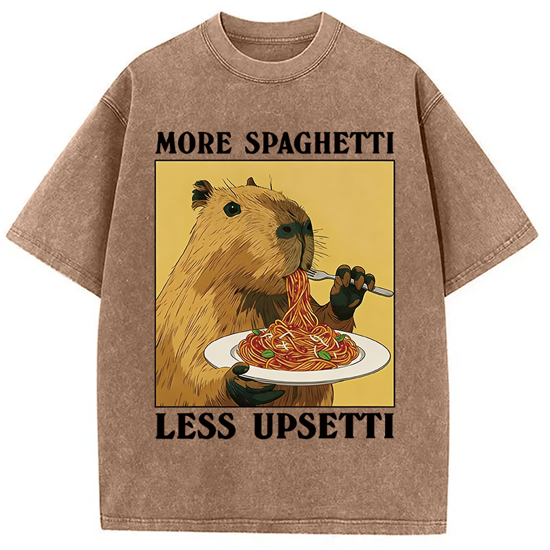 Modecanvas Capybara Eating Washed T-Shirt-modecanvas