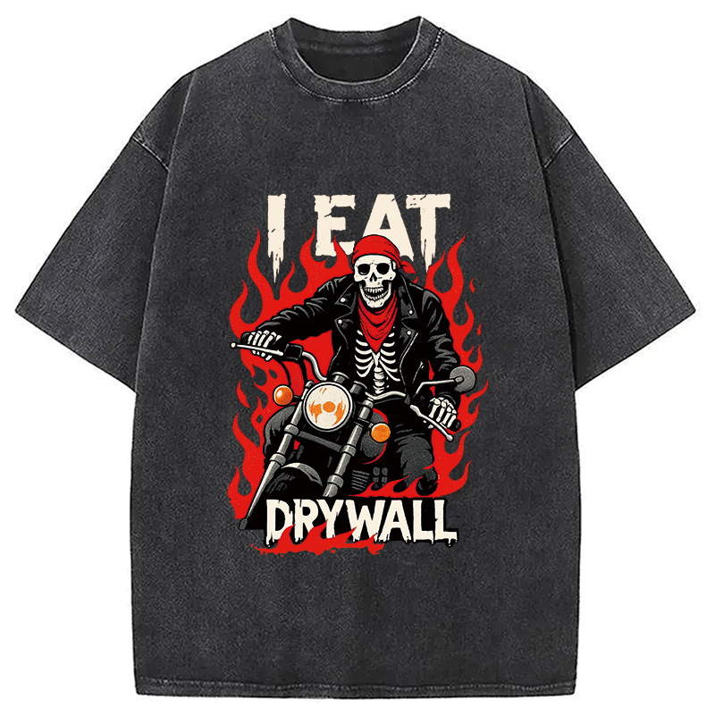 Modecanvas Eat Drywall Funny Meme Washed T-Shirt