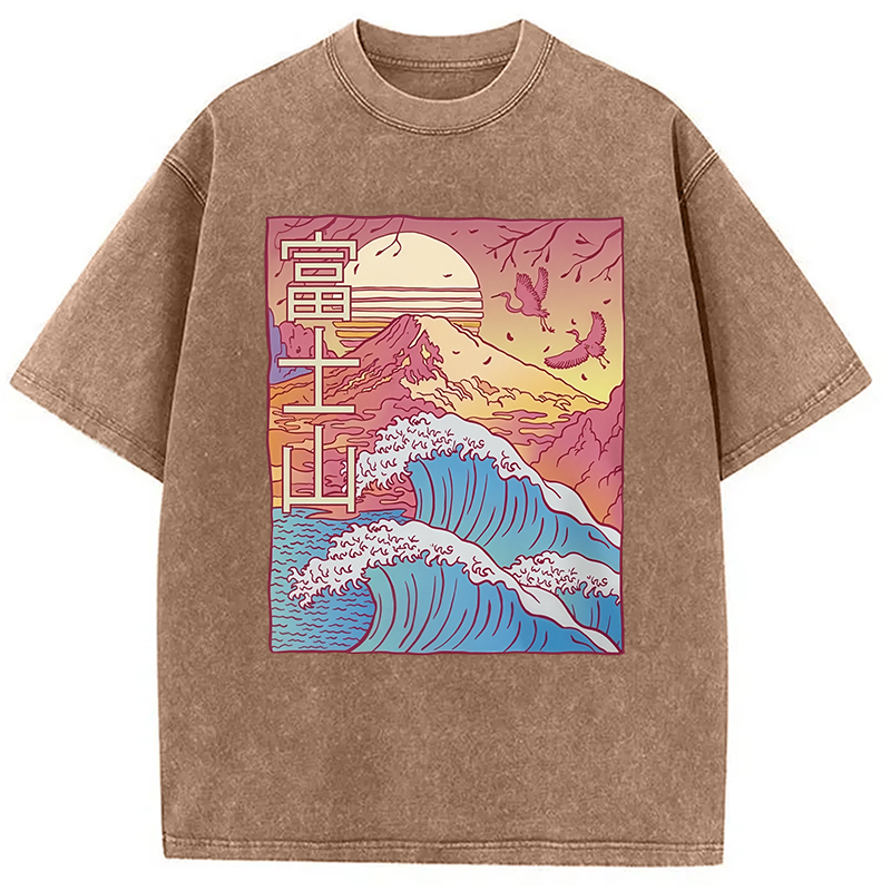 Modecanvas Japanese Fuji Wave Washed T-Shirt