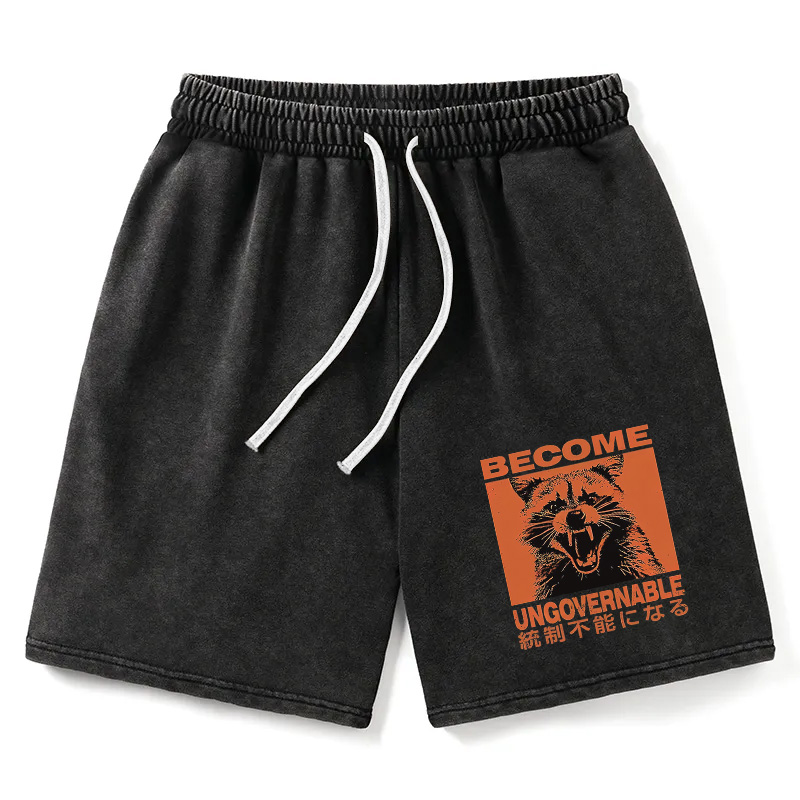 Modecanvas Ungovernable Raccoon Washed Short