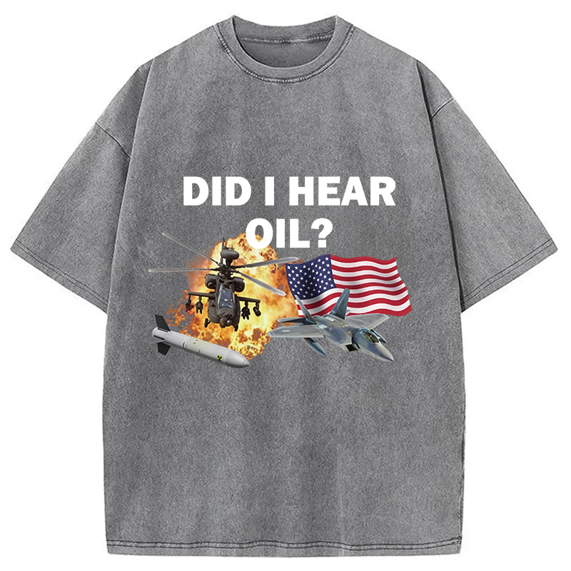 Modecanvas Did I Hear Oil DTG Printing Washed T-Shirt