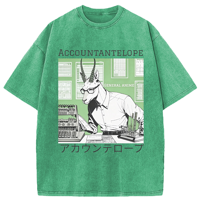 Modecanvas Accountant Antelope DTG Printing Washed T-Shirt