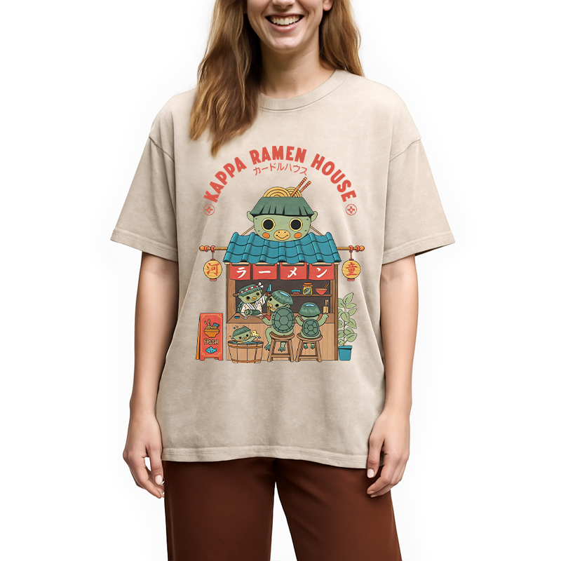 Modecanvas Kappa Ramen House DTG Printing Washed T-Shirt