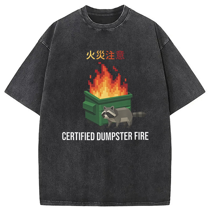 Modecanvas Certified Dumpster Fire Washed T-Shirt