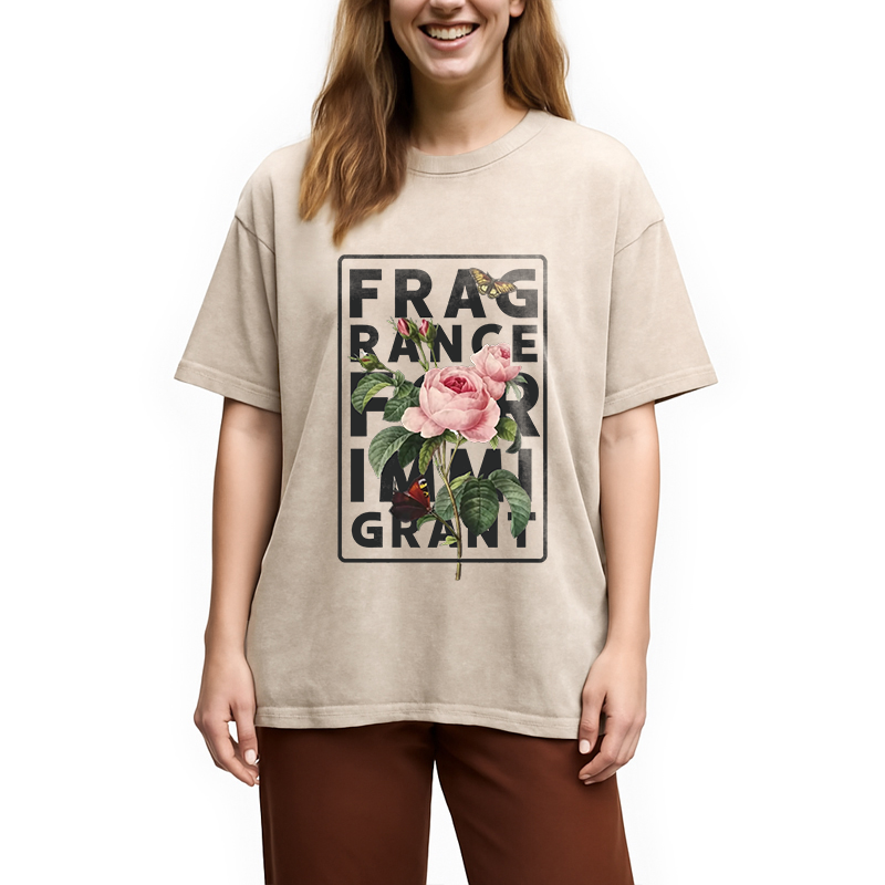 Modecanvas Fragrance For Immigrant DTG Printing Washed T-Shirt