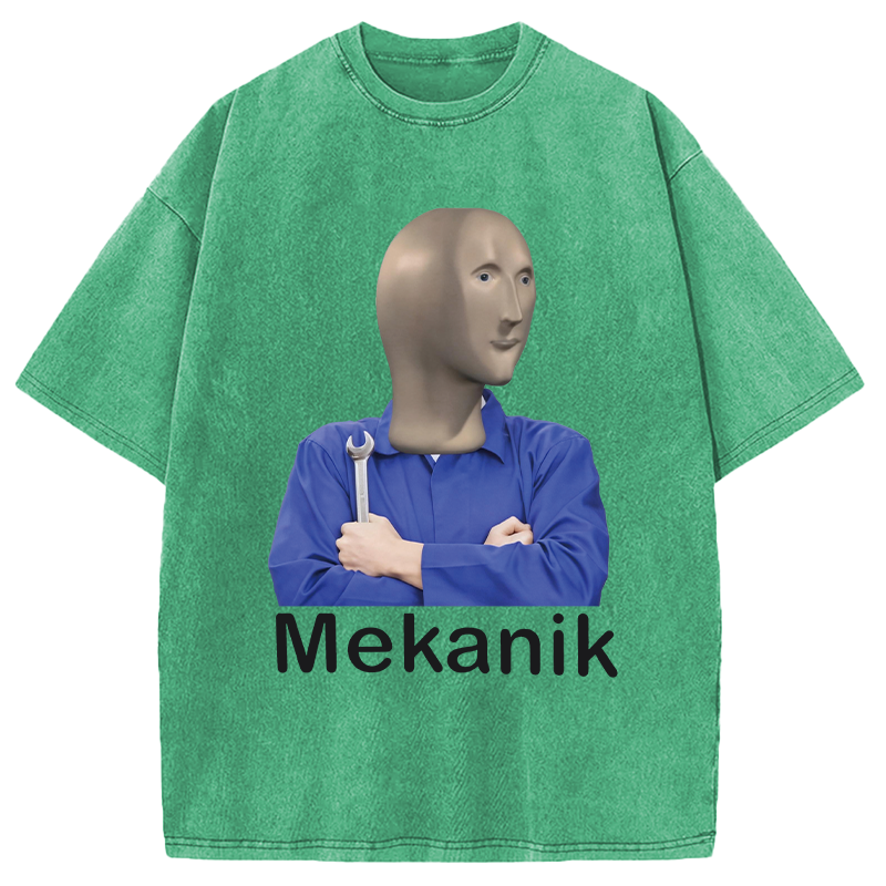 Modecanvas MEKANIK at Your Service DTG Printing Washed T-Shirt