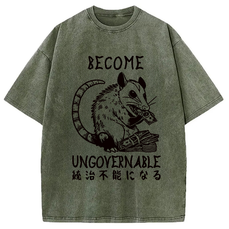 Modecanvas Ungovernable Opossum Washed T-Shirt