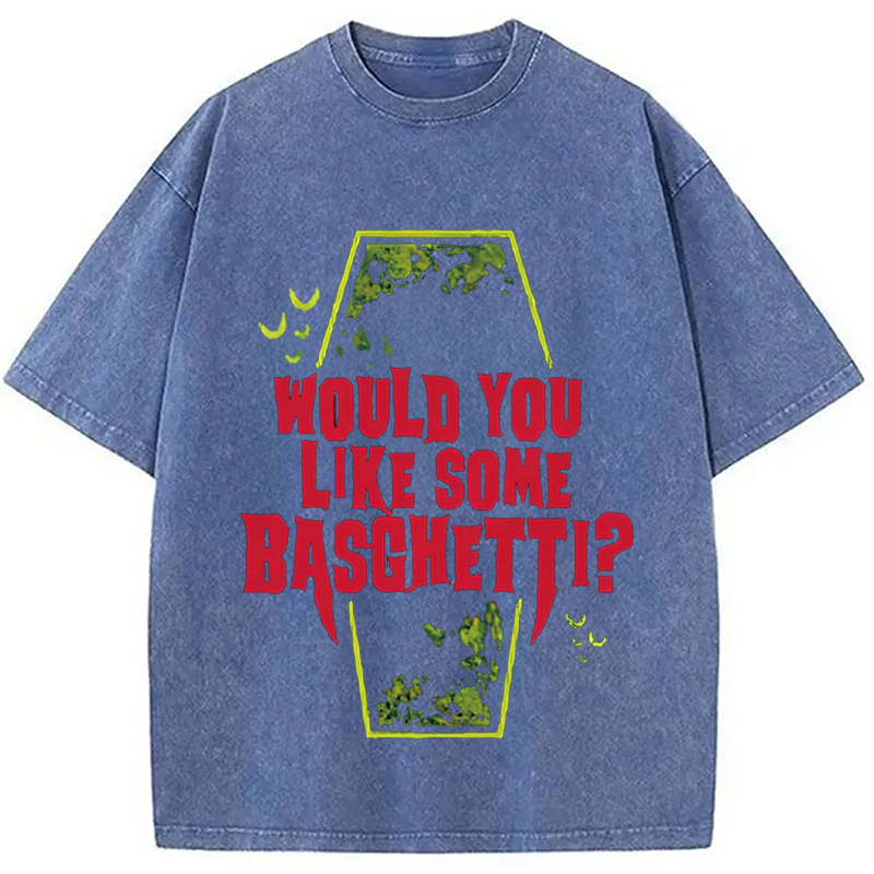 Modecanvas Would You Like Some Basghetti DTG Printing Washed T-Shirt
