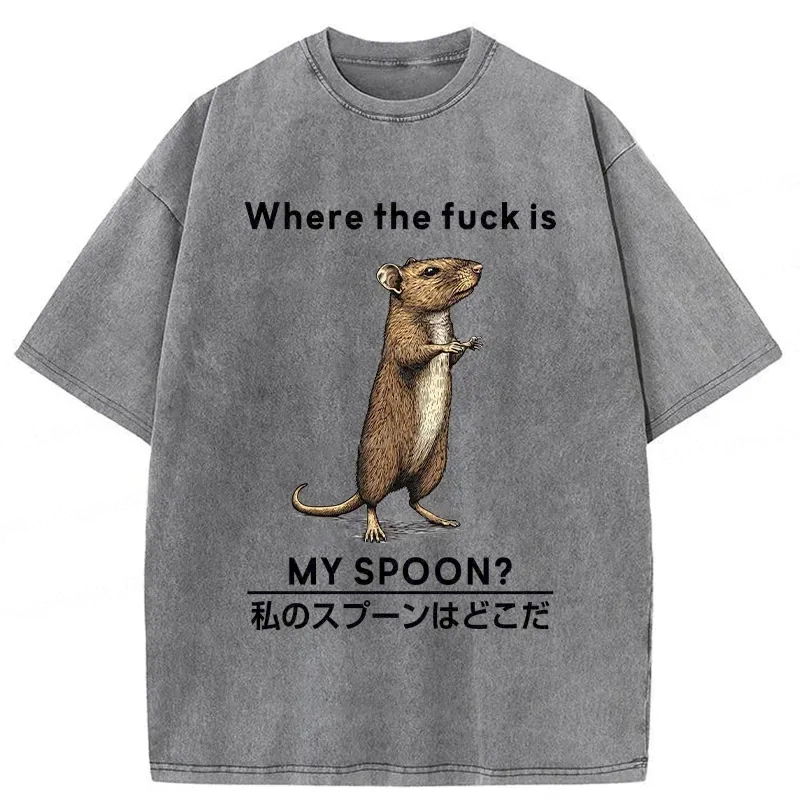 Modecanvas Where's My Spoon Washed T-Shirt