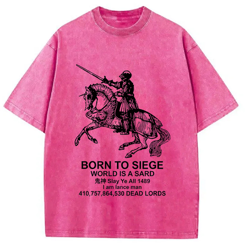 Modecanvas Born To Siege DTG Printing Washed T-Shirt