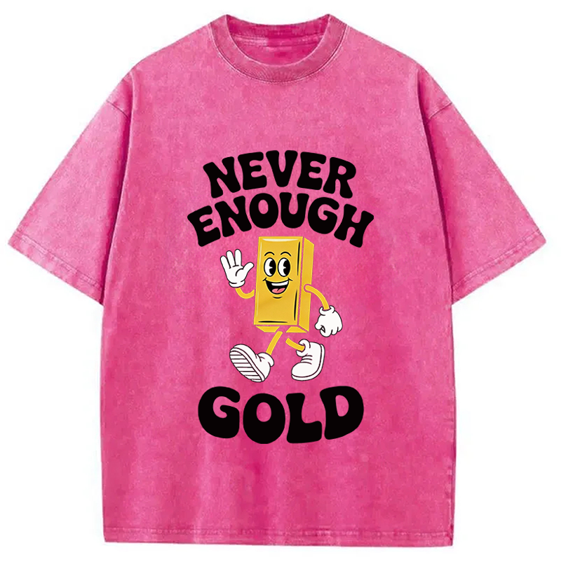 Modecanvas Funny Gold Meme DTG Printing Washed T-Shirt