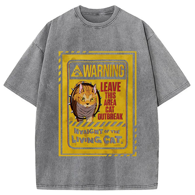 Modecanvas Nyaight Of The Living DTG Printing Washed T-Shirt