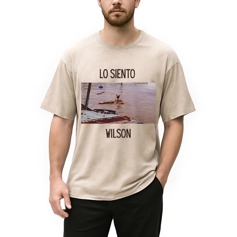 Modecanvas Wilson Chicken Meme DTG Printing Washed T-Shirt