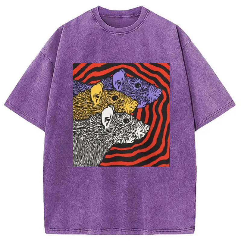 Modecanvas Psychedelic Rat Washed T-Shirt