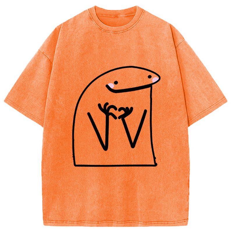 Modecanvas Lovely Flork DTG Printing Washed T-Shirt