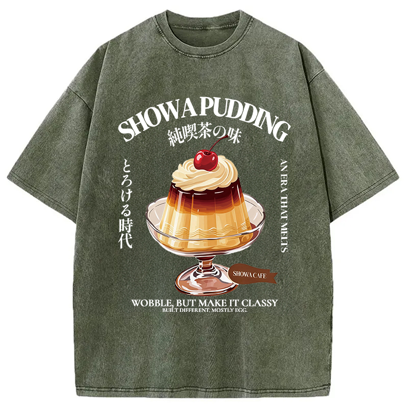 Modecanvas Japanese Pudding DTG Printing Washed T-Shirt-modecanvas