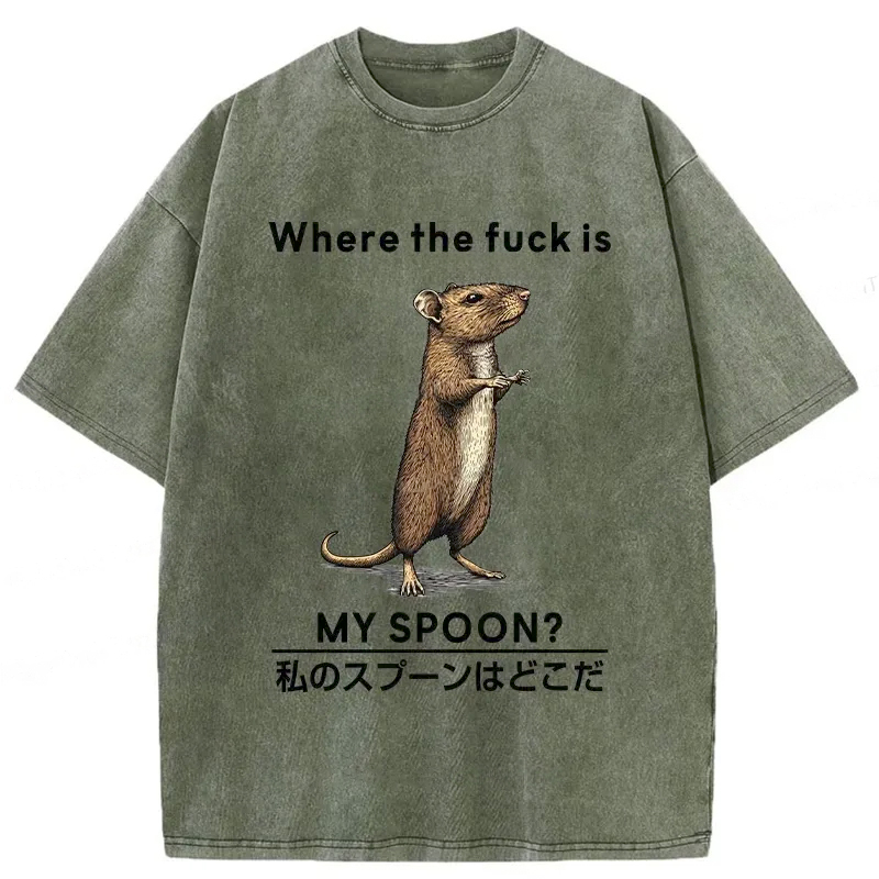 Modecanvas Where's My Spoon Washed T-Shirt