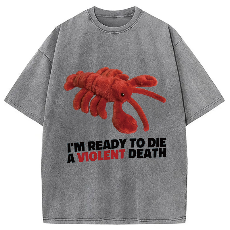 Modecanvas Bye Bye Lobster DTG Printing Washed T-Shirt