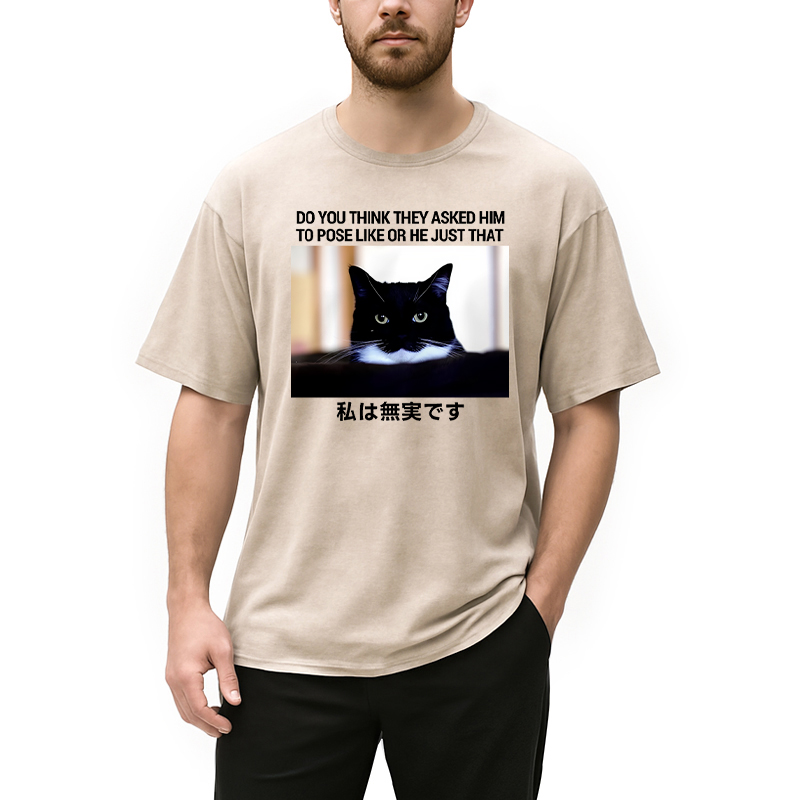 Modecanvas Do You Think Washed T-Shirt