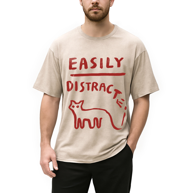 Modecanvas Easily Distracat DTG Printing Washed T-Shirt