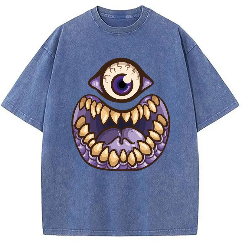 Modecanvas One-Eyed People Eater Washed T-Shirt