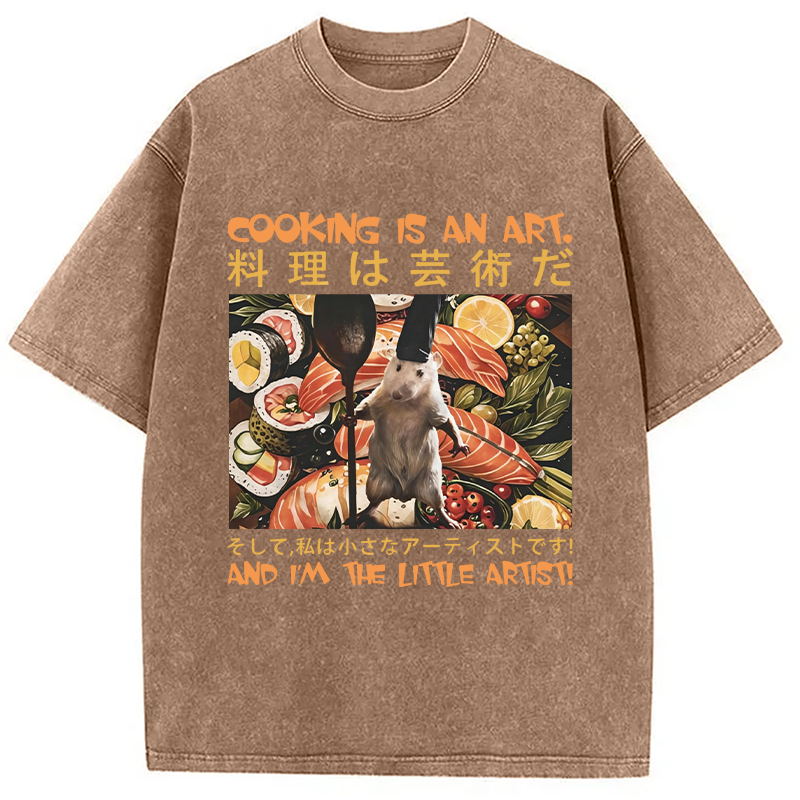 Modecanvas Cooking Is An Art And I'm The Little Artisti DTG Printing Washed T-Shirt