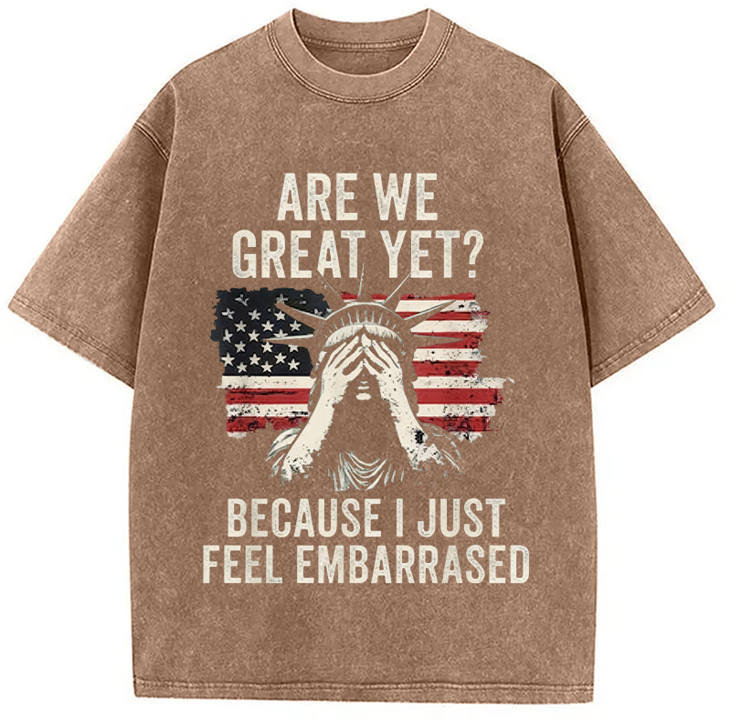 Modecanvas Are We Great Yet DTG Printing Washed T-Shirt