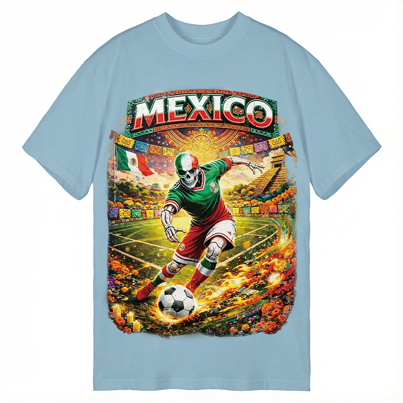 Modecanvas Mexico Skull Soccer DTG Printing Classic T-Shirt-modecanvas