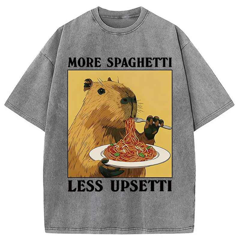 Modecanvas Capybara Eating Washed T-Shirt-modecanvas