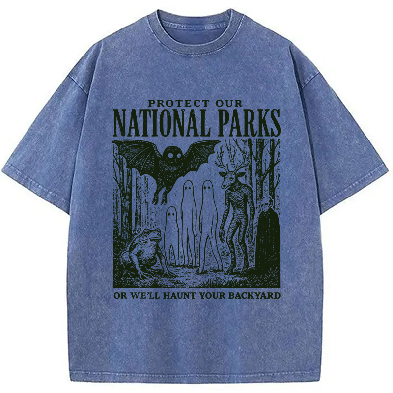 Modecanvas Protect Our Parks DTG Printing Washed T-Shirt