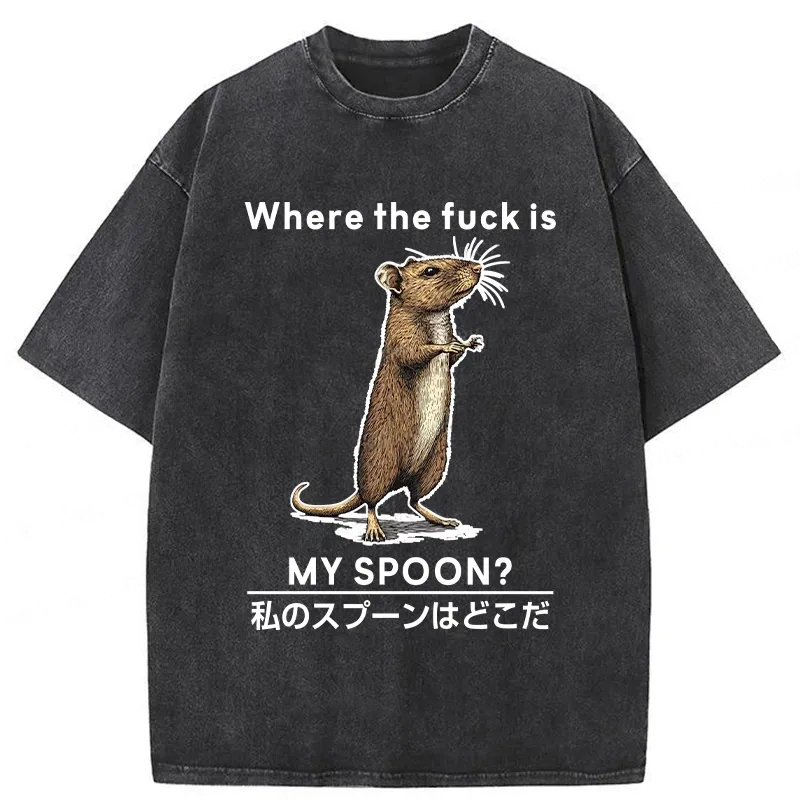 Modecanvas Where's My Spoon Washed T-Shirt
