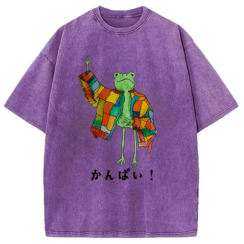 Modecanvas Cheers Frog Washed T-Shirt
