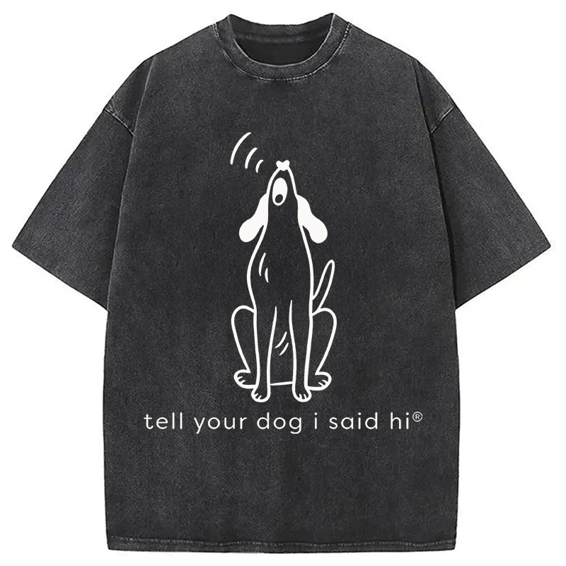 Modecanvas Howling Dog DTG Printing Washed T-Shirt