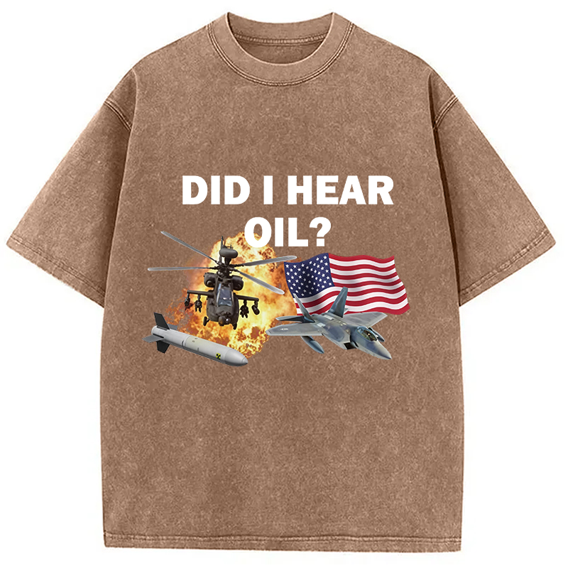 Modecanvas Did I Hear Oil DTG Printing Washed T-Shirt