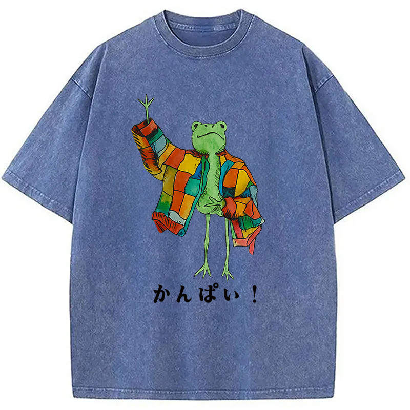Modecanvas Cheers Frog Washed T-Shirt