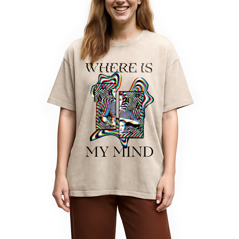 Modecanvas Where Is My Mind? DTG Printing Washed T-Shirt