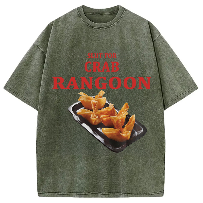 Modecanvas Funny Crab Rangoo Meme Washed T-Shirt