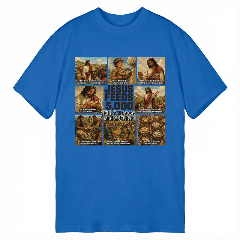 Modecanvas Jesus Feeds 5000 DTG Printing Classic T-Shirt-modecanvas