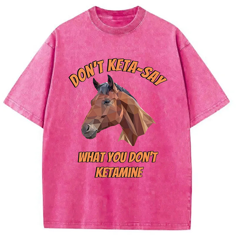 Modecanvas Funny Horse Special K DTG Printing Washed T-Shirt