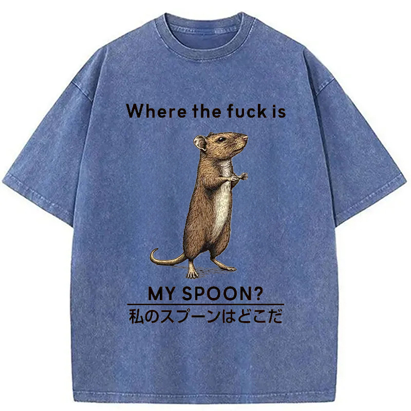 Modecanvas Where's My Spoon Washed T-Shirt