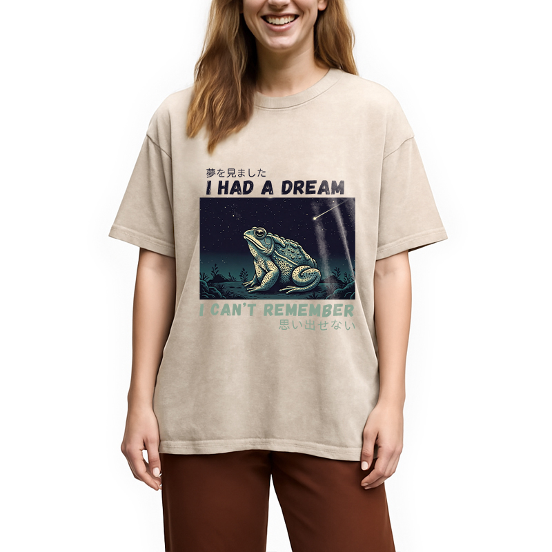 Modecanvas I Had A Dream Toad DTG Printing Washed T-Shirt