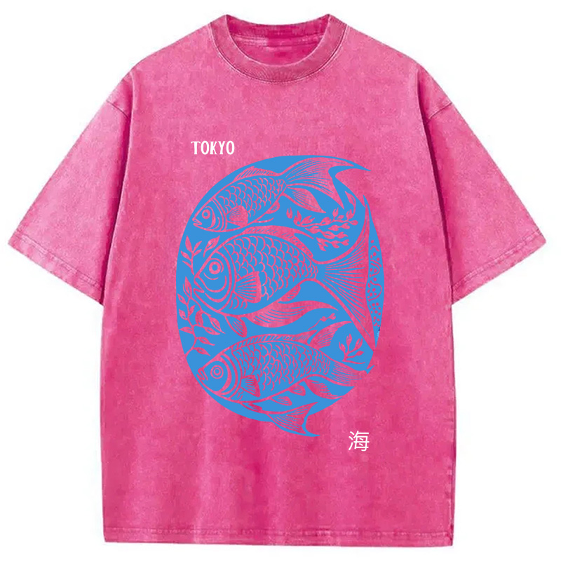 Modecanvas Tokyo Sea Life Park Washed T-Shirt