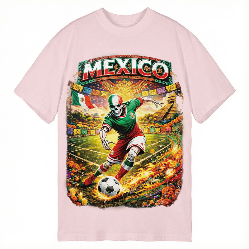 Modecanvas Mexico Skull Soccer DTG Printing Classic T-Shirt-modecanvas