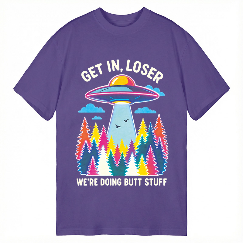 Modecanvas UFO Get In Loser Butt Stuff Forest DTG Printing Classic T-Shirt-modecanvas