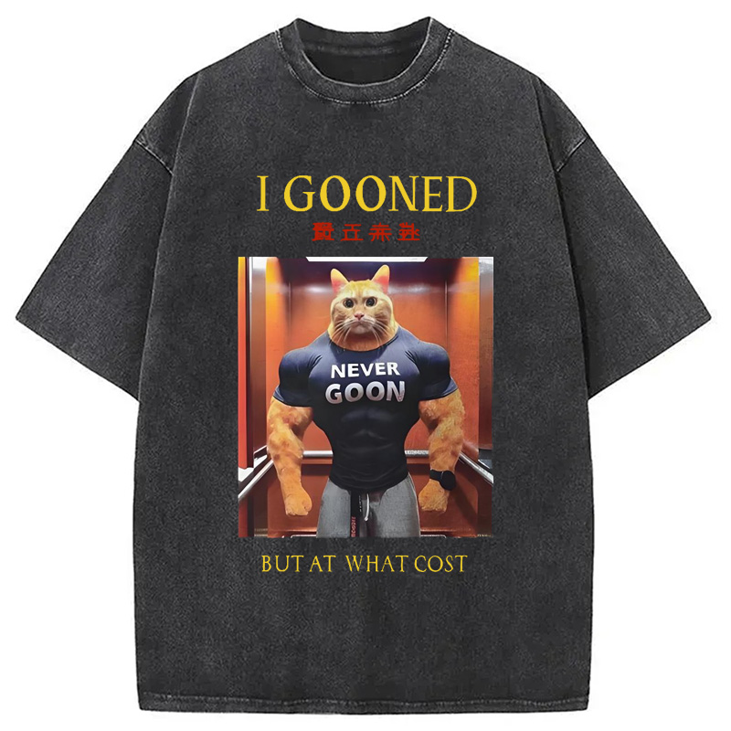 Modecanvas I Gooned but at What Cost Funny Washed T-Shirt