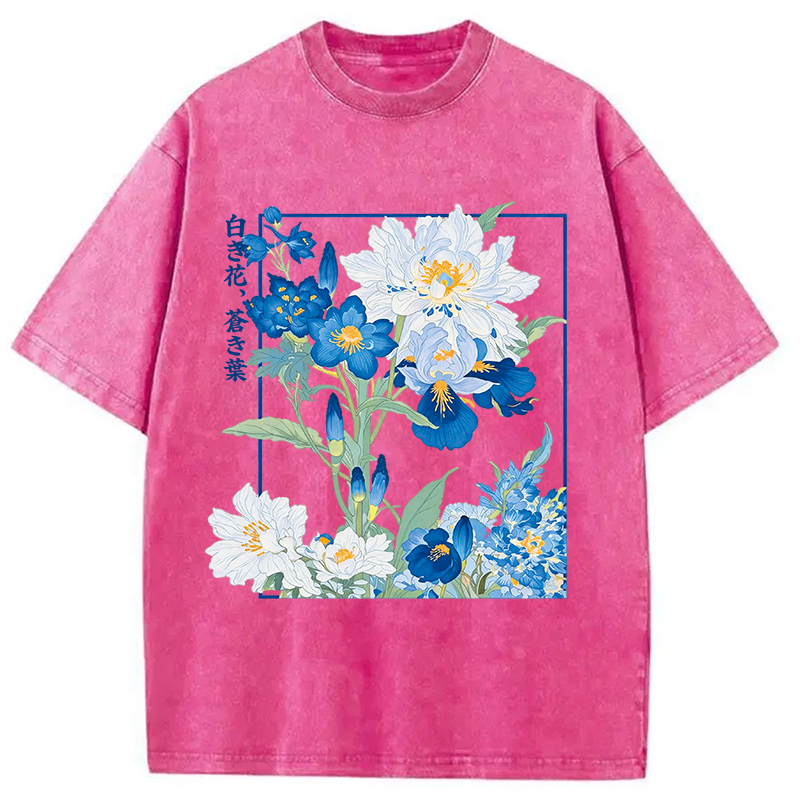 Modecanvas Blossoms Of The Firmament DTG Printing Washed T-Shirt