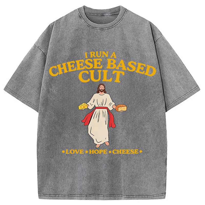 Modecanvas Cheese Cult DTG Printing Washed T-Shirt