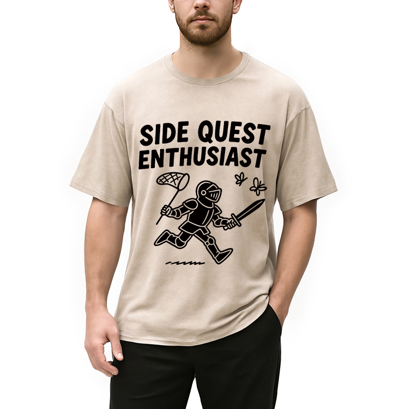 Modecanvas Side Quest DTG Printing Washed T-Shirt