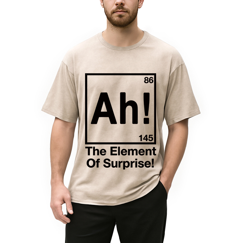 Modecanvas Ah Element Of Surprise DTG Printing Washed T-Shirt