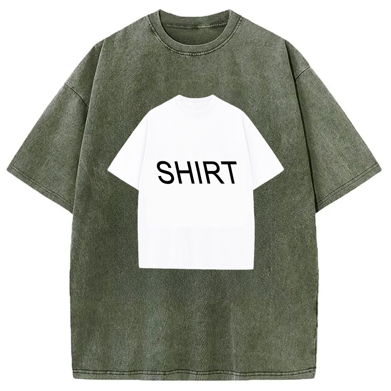 Modecanvas Shirt Of A Shirt Funny Meme Washed T-Shirt-modecanvas